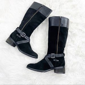 Blondo Aqua Protect Suede & Leather Buckle Zipper Boots